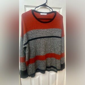 Kocun Women's 100% Cashmere Color Block Sweater, Medium